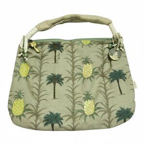 Paul Brent Pineapple Palm Tree Shoulder Bag Tote Y2K Tropical Print Canvas Purse